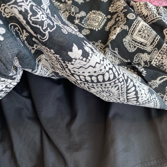 COLDWATER CREEK Floral Boho Midi Skirt Sz PS (6-8) Black White Paisley Lined NWT - Picture 6 of 8
